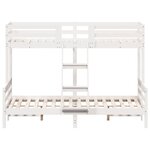 vidaXL Lit superposé 80x200/140x200 cm blanc bois de pin massif