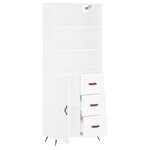 vidaXL Buffet haut Blanc 69 5x34x180 cm Bois d'ingénierie