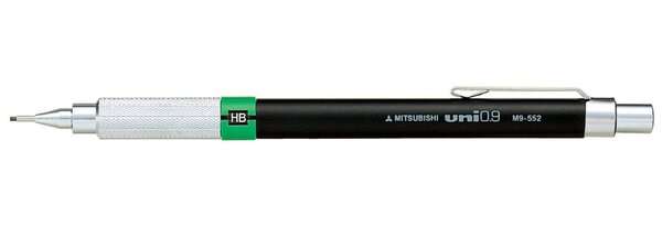 Porte-mines PREMIUM M9552 Grip 0 9mm Noir Bague Verte UNI-BALL
