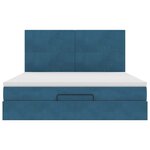 VidaXL Cadre de lit ottoman avec matelas bleu foncé 160x200 cm velours