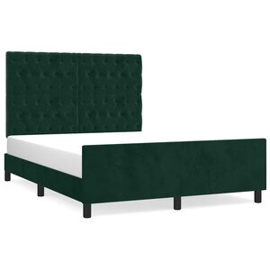 vidaXL Cadre de lit sans matelas vert foncé 140x200 cm velours