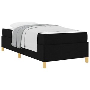 vidaXL Cadre de lit avec matelas Noir 90 x 190 cm tissu