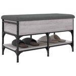 vidaXL Banc à chaussures sonoma gris 82x42x45 cm bois d'ingénierie