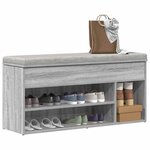 vidaXL Banc à chaussures sonoma gris 102x30 5x45 cm bois d'ingénierie