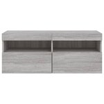 vidaXL Meuble TV mural avec lumières LED sonoma gris 100x30x40 cm