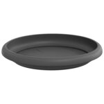 vidaXL Plateau à fleurs rond 6 Pièces Noir Ø 14 x 2 cm Plastique