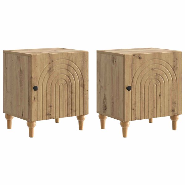 vidaXL Cabinet de chevet 2 pc Chêne artisanal 43 x 34 5 x 50 cm