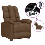 vidaXL Fauteuil inclinable électrique Marron Tissu