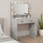 vidaXL Table de Toilette Gris béton 79 x 41 x 135 cm Bois d'ingénierie