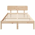 vidaXL Cadre de lit avec tête de lit Naturel 140 x 190 cm Pin massif