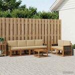 vidaXL Ensemble de canapés d'extérieur avec coussin 6 Pièces Naturel