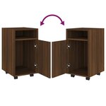vidaXL Armoire appoint à roues Chêne marron 33x38x60 cm