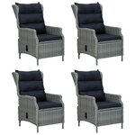 vidaXL Ensemble à manger de jardin 5 Pièces Gris clair Résine tressée