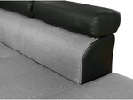 Canapé d'angle convertible "Sophia luxe" - 265 x 190.5 x 80/91 cm - Noir / Gris - 5 places - Angle gauche