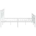 vidaXL Cadre de lit métal sans matelas et pied de lit blanc 183x213 cm