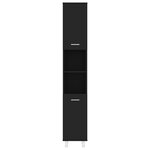 vidaXL Armoire de salle de bain Noir 30x30x179 cm Bois d'ingénierie