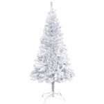 vidaXL Arbre de Noël artificiel pré-éclairé/boules argenté 120 cm PET