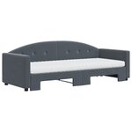 vidaXL Lit de jour avec gigogne et matelas gris foncé 80x200cm velours