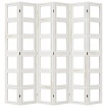 vidaXL Cloison de séparation 6 panneaux blanc bois de paulownia massif