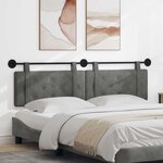 vidaXL Tête de lit suspendue Gris foncé Velours