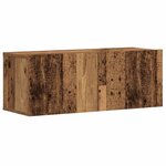 vidaXL Meubles TV muraux 3 Pièces vieux bois bois d'ingénierie