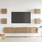 vidaXL Meuble TV 6 Pièces Marron 200 x 30 x 30 cm Bois d'ingénierie