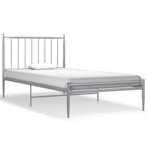 vidaXL Cadre de lit sans matelas gris métal 90x200 cm