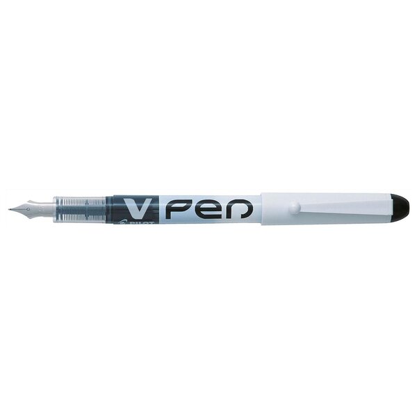 Stylo plume jetable v-pen effaçable pointe moyenne noir x 12 pilot