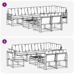 vidaXL Ensemble de canapés d'extérieur 9 Pièces Blanc et gris clair