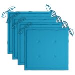 vidaXL Chaises à manger d'extérieur lot de 3 et coussins Acacia massif