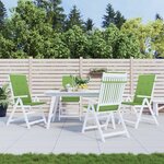 vidaXL Coussins de chaise à dossier haut lot de 4 vert mélangé tissu