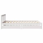 vidaXL Cadre de lit sans matelas blanc 135x190 cm bois de pin massif