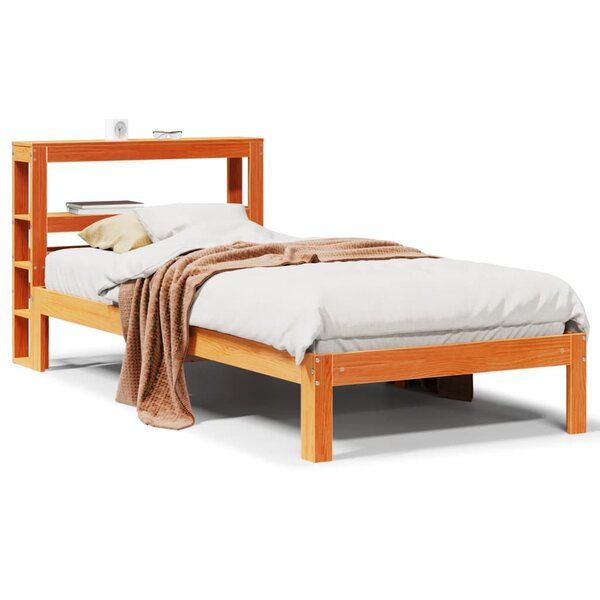 vidaXL Cadre de lit sans matelas cire marron 90x190 cm bois pin massif