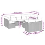 vidaXL Salon de jardin 10 Pièces avec coussins noir résine tressée