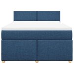vidaXL Sommier à lattes de lit avec matelas Bleu 140x190 cm Tissu