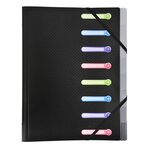 Trieur polypropylène 3 rabats 8 compartiments OPAK Noir x 10 EXACOMPTA