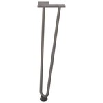 vidaXL Pieds en épingle à cheveux pour table basse 4 pièces Acier naturel 42 cm Acier massif