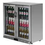 Arrière bar inox 2 portes pivotantes vitrées série g - 208 l - polar - r600a - acier inoxydable2208vitrée 900x520x900mm