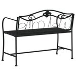 vidaXL Banc de jardin 2 places 104 cm Noir Acier