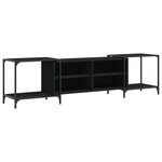 vidaXL Meuble TV noir 203x37x50 cm bois d'ingénierie