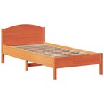 vidaXL Lit bibliothèque sans matelas cire marron 100x200 cm pin massif
