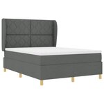 vidaXL Lit à ressorts avec matelas gris foncé 90x190 cm Gris foncé
