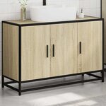 vidaXL Meuble de salle de bain avec lavabo Chêne Sonoma 90 x 33 x 60 cm Bois d'ingénierie