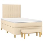 vidaXL Sommier à lattes de lit avec matelas Crème 120x200 cm Tissu