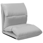 vidaXL Chaise pliable de sol Gris clair Microfibre