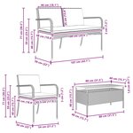 vidaXL Ensemble de jardin avec coussin acier