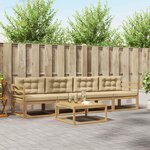 vidaXL Ensemble de canapés d'extérieur 4 Pièces Blanc et Beige
