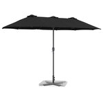 vidaXL Parasol de jardin Noir 370 x 197 x 239 cm