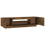 vidaXL Meuble TV avec lumières LED Chêne fumé 160x35x40 cm