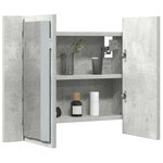 vidaXL Armoire de salle de bain à miroir LED Gris béton Acrylique